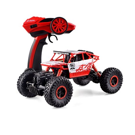 Four-wheel drive off-road vehicles 2.4GHZ full-duplex remote operation Bigfoot Rock Climbing remote control toy car, color random