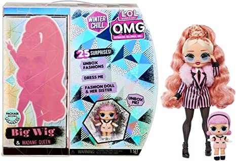 L.O.L. Surprise! O.M.G. Winter Chill Big Wig Fashion Doll & Madame Queen Doll with 25 Surprises