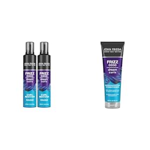 John Frieda Frizz Ease Curly Hair Reviver Mousse Enhances Curls, a Soft Flexible Hold & Frizz Ease Dream Curls Conditioner, Hydrates and Defines Curly, Wavy Hair