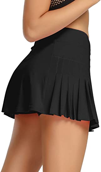 Women's Mini Tennis Skirts Athletic Stretchy Pleated Sport Skort with Pocket for Running Golf Workout