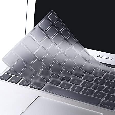 MOSISO EU/UK Keyboard Cover Compatible with MacBook Pro 13/15 Inch(with/without Retina Display Older Version), Older MacBook Air 13 Inch (A1466 / A1369, Release 2010-2017), Clear