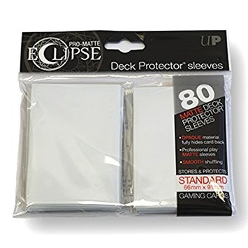 PRO-Matte Eclipse White Standard Deck Protector sleeves (80 count pack)