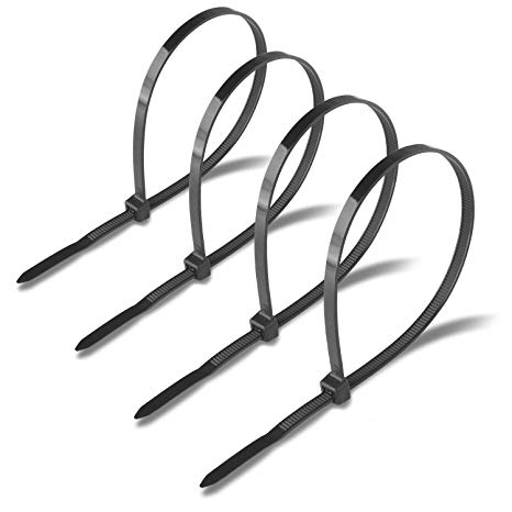 Cable Ties 4 Inch 1000 Pack Electrical Nylon Cable Zip Ties UV Resistant Tensile Strength Black UL and RoHS