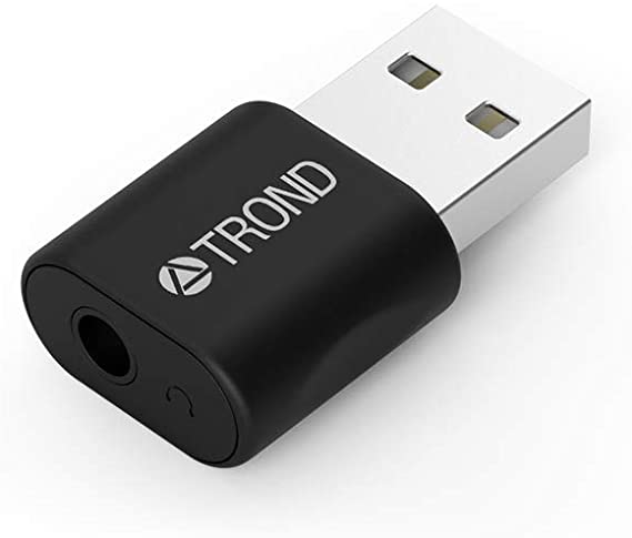 TROND External USB Audio Adapter Sound Card, with One 3.5mm Aux TRRS Jack for Integrated Audio Out & Microphone in