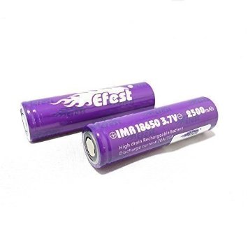 Efest 18650 2500 mAh 35 A IMR High Drain Flat Top Battery - Purple