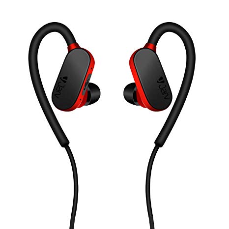 Jarv Wave Runner Wireless Running Workout Bluetooth Neckband Headset with Mic/Volume Control & Siri/Google Assistant (Red)