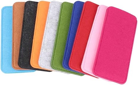 Teensery 8 Pcs Soft Felt Eyeglasses Pouch Slip in Sunglasses Case Multi-Color Portable Glasses Storage Bag Reading Glasses Holder Sleeve for Women and Men