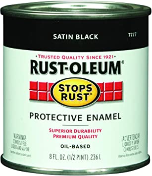 Rust-Oleum 7777730 Protective Enamel Paint, 8-Ounce, Satin Black