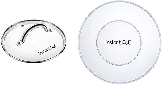 Genuine Instant Pot Tempered Glass lid, Clear 10 Inch (26 cm) 8 Quart & Instant Pot Silicone Lid 8 Quart