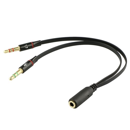 Topoint® 3.5mm Speaker Mic Stereo Audio Stereo Jack Plug Splitter Cable for Smart Phone Tablet Laptop
