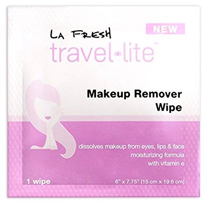 La Fresh Makeup Remover Cleansing Travel Wipes – Natural, Biodegradable, Waterproof, Facial Towelettes With Vitamin E – Individually Wrapped & Sealed Packets (200 count)