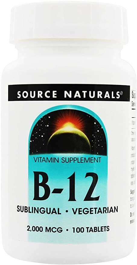 Source Naturals Vitamin B-12, 2000 mcg Supports Energy Production - 100 Lozenges
