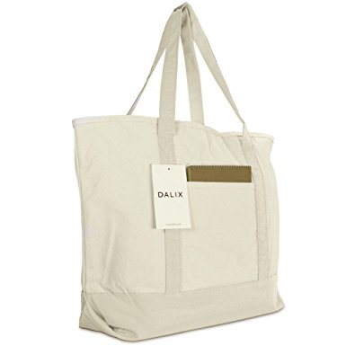 22" Heavy Duty Cotton Canvas Tote Bag (Zippered)