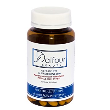 Dalfour Beauty Ultrawhite Glutathione Whitening Capsules w/ Collagen & Vitamin C - 2400mg/serving with 1600mg Glutathione