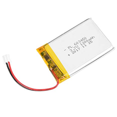 uxcell Power Supply DC 3.7V 1200mAh 603450 Li-ion Rechargeable Lithium Polymer Li-Po Battery