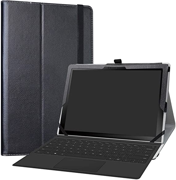 Samsung Galaxy Book2 12 Tablet Case,LiuShan PU Leather Slim Folding Stand Cover for 12.0" Samsung Galaxy Book2 12 SM-W737AZSBATT Android Tablet PC,Black