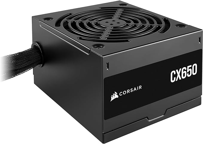 CORSAIR CX650 80 PLUS Bronze Non Modular Low-Noise ATX 650 Watt Power Supply - UK - Black