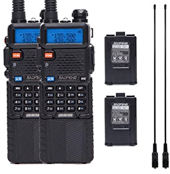 2 Pack Baofeng UV-5R High Power Two Way Radio Walkie Talkie Portable Ham Radio with 2Pcs 3800mAh Battery  2Pcs 771 Antenna