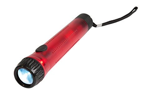 LED Shake Flashlight - Red; Waterproof, Shake-to-Charge