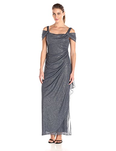 Alex Evenings Women's Petite Long Dress With Side-Ruched Skirt