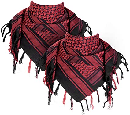 FREE SOLDIER 100% Cotton Scarf Military Shemagh Tactical Desert Keffiyeh Head Neck Scarf Arab Wrap with Tassel 43x43 inches