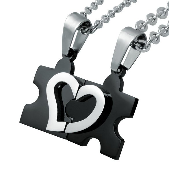 Jstyle Jewelry Stainless Steel Friendship Pendant Best Friend Couples Necklace