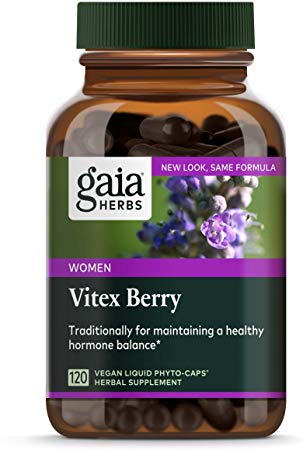 Gaia Herbs Vitex Berry, Chasteberry, Hormone Balance for Women, Vegan Liquid Capsules, 120 Count