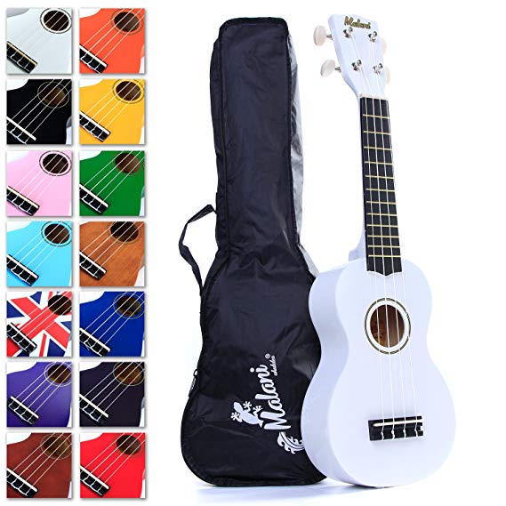 Best White Soprano Ukulele with Bag, Great Fun for Adult Beginners and Children LOVE Ukuleles (the #1 Music Instrument) with FREE eBook and 'String Stretching' Guide to Get You Enjoying the Uke FAST!