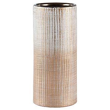 Rivet Rustic Textured Stoneware Vase, 9" H, Bronze