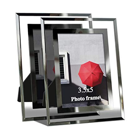 Giftgarden 3.5 x 5 Picture Frames for Photo 3.5x5, Glass Frame, 2 Pack