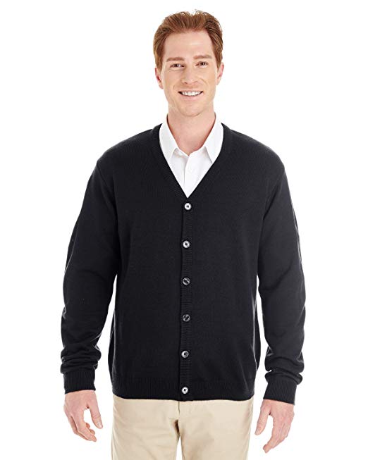 Harriton Men's Pilbloc V-Neck Button Cardigan Sweater