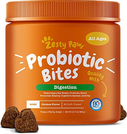 Zesty Paws Probiotic for Dogs - with Natural Digestive Enzymes   Prebiotics & Pumpkin - for Diarrhea & Upset Stomach Relief   Gas & Constipation - Allergy & Immune   Hot Spots & Bad Breath Aid
