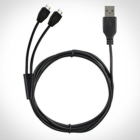Dual Micro USB Splitter Charge Cable - for full speed simultaneous charge for two (2) devices: Android, Samsung, Motorola, Blackberry,Smartphones,MP3 players, Samsung Galaxy Tablet, Google Nexus 7, Asus Tablet, Acer Tablet, Microsoft tablet, HP tablet & micro USB powered devices