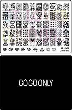 Gogoonly Nail Art Stamp Plate Collection St. Lover - Huge Size Stamping Image Plates Manicure Nail Designs DIY-BH000482