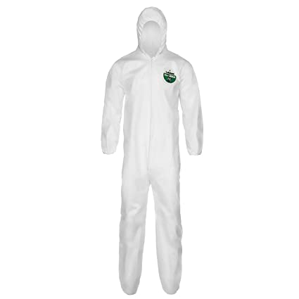 Lakeland MicroMax NS Microporous General Purpose Disposable Coverall with Hood, Elastic Cuff, X-Large, White (Case of 25)
