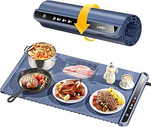 Warming Mat for Food,Food Warming Mat,Electric Warming Tray for Buffets Party and Home Daily Use,Heating Fastly in 10s,Portable Design,Timed Function for Your Family.