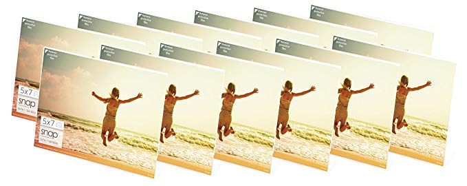 Snap 7x5 Clear Acrylic Self Standing Photo Frame, Set of 12