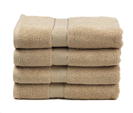 Premium Bamboo Cotton Bath Towels - Natural, Ultra Absorbent and Eco-Friendly 30" X 52" (Beige) (Available in different sizes - Click 'Ariv Collection' above)