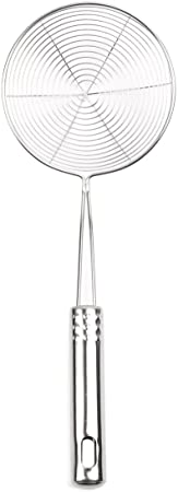 sourcingmap Kitchen Utensil Stainless Steel Mesh Strainer Ladle Spider Skimmer Fry Spoon Noodle Basket 4.7 Inch