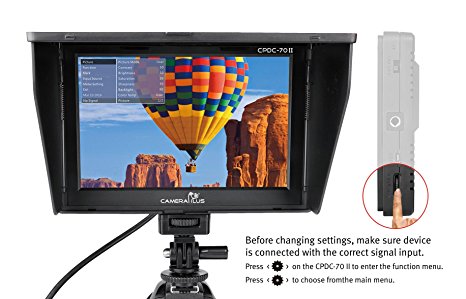 CameraPlus - CP-DC-70 Clip-on Color TFT LCD Monitor HDMI AV Input for Camera