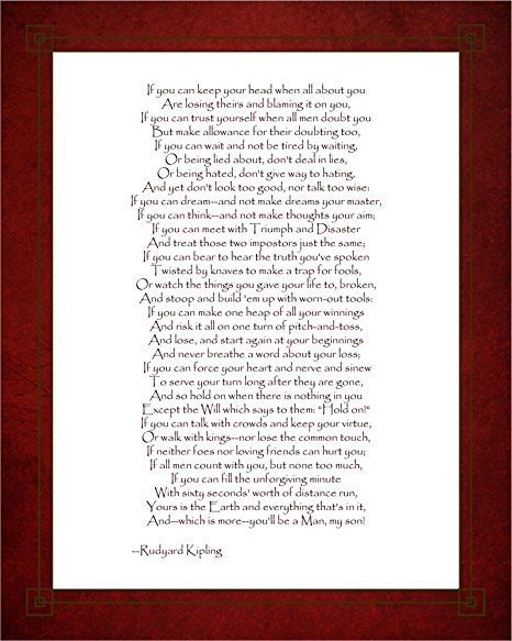 If by Rudyard Kipling Double Sided Laminate, 13 x 16 inches