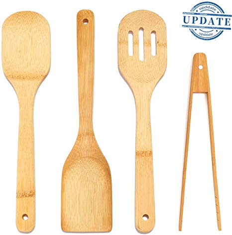 Bamboo Cooking Spoon Set-Spatulas Kitchen Tools Wooden Utensil Set Kitchen Food Tong Nonstick Pan CookwareTuners|Spoons|Magnetic Wooden Toaster