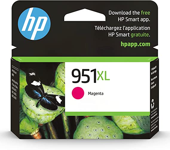 Original HP 951XL Magenta High-yield Ink Cartridge | Works with HP OfficeJet 8600, HP OfficeJet Pro 251dw, 276dw, 8100, 8610, 8620, 8630 Series | Eligible for Instant Ink | CN047AN