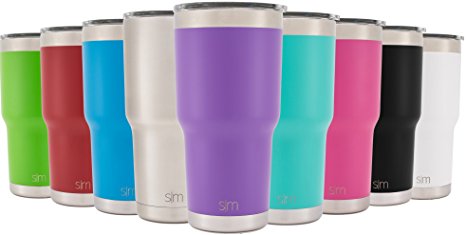 Simple Modern Tumbler Vacuum Insulated 30oz Cruiser with Lid - Double Walled Stainless Steel Travel Mug - Sweat Free Coffee Cup - Compare to Yeti and Contigo - Powder Coated Flask - Lilac Purple