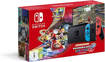 Nintendo Switch (Neon Red/Neon Blue) with Mario Kart 8 Deluxe - Limited Edition Bundle