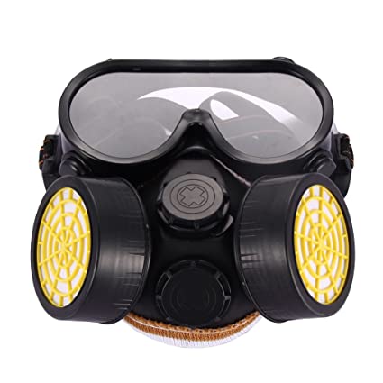 Amazingdeal365 ABB767576 Anti-Dust Spray Paint Industrial Chemical Gas Respirator Mask Glasses Goggles Set, As Shown in The Picture