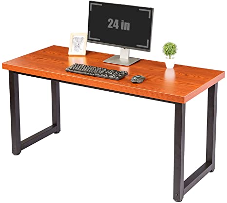 TOPSKY 59" Big Large Computer Office Desk 1.18” Board   0.7” Frame Cherry