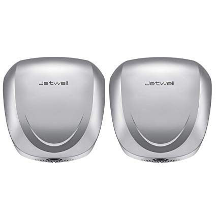 JETWELL (2 Pack High Speed Commercial Automatic Eco Hand Dryer-Heavy Duty Stainless Steel-Warm Wind Hand Blower