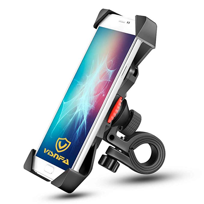 visnfa New Bike Phone Mount Anti Shake and Stable 360° Rotation Bike Accessories for Any Smartphone GPS Other Devices Between 3.5 and 6.5 inches (Black)