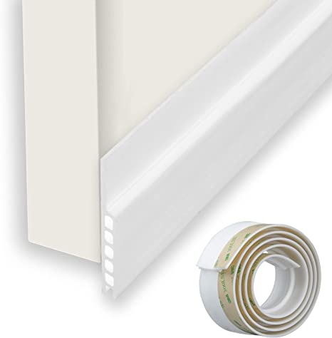 Door Draft Stopper 1.8in x 41in, Door Weather Stripping for Door Bottom Seal, Door Stoppers for Door Bottom Seal, Window Dust Proof and Soundproof Seal Stripping White